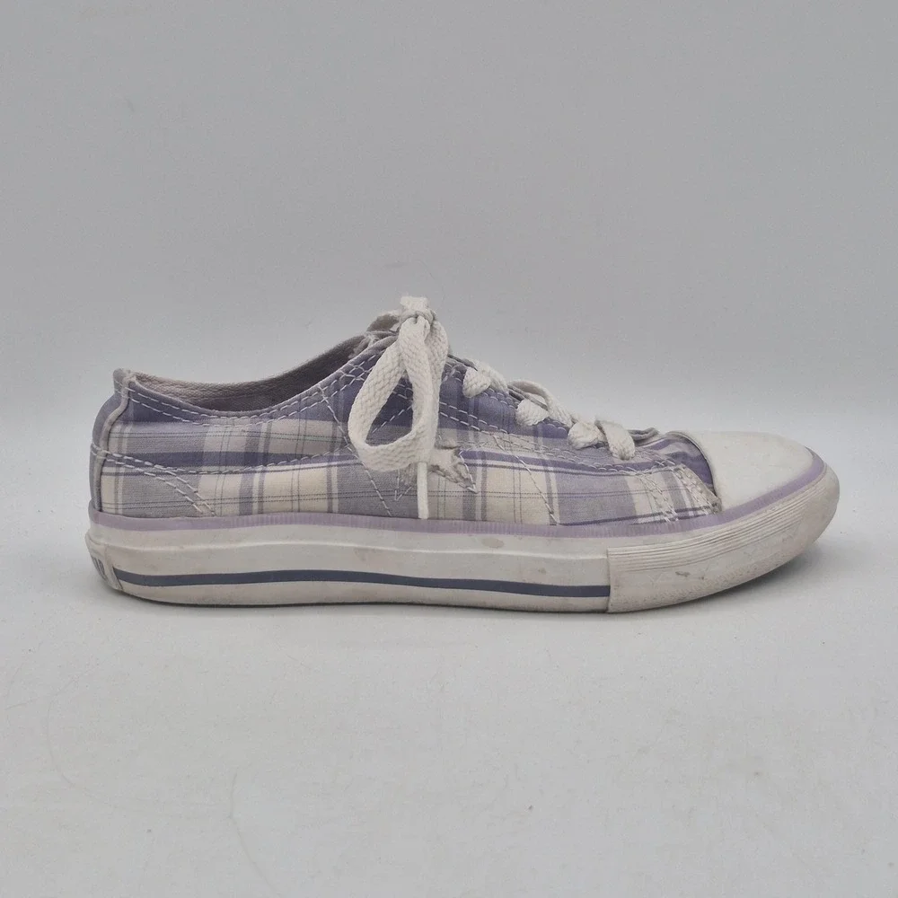 Converse One Star Shoes Youth Size‎ 13 Purple Plaid Low Top Lace Up Sneakers